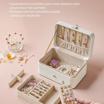 2-Layer Travel Jewelry Organizer – Portable Case for Earrings & Necklaces