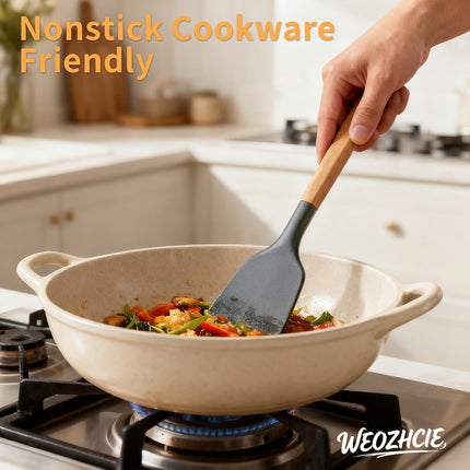 12-Piece Silicone Cooking Utensil Set – Heat-Resistant Kitchen Tools Gray