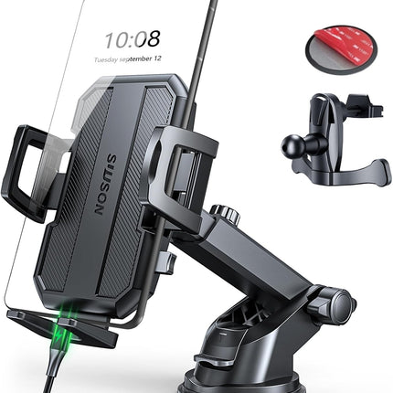 3-in-1 Car Phone Holder – Dashboard, Windshield & Vent Mount for iPhone & Samsung