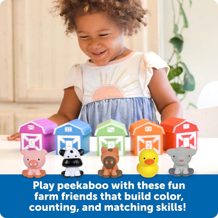 Peekaboo Farm Animal Toy Set Montessori Learning Counting Sorting Toddler