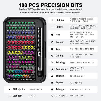 132Pcs Mini Precision Screwdriver Set Magnetic Repair Tool Kit with Storage Box