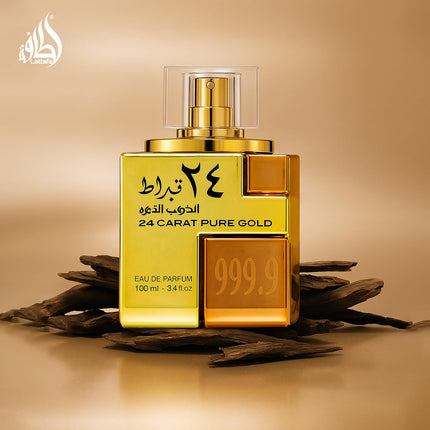 Lattafa 24 Carat Pure Gold Perfume Unisex 100ml Eau de Parfum Oud Amber Fragrance