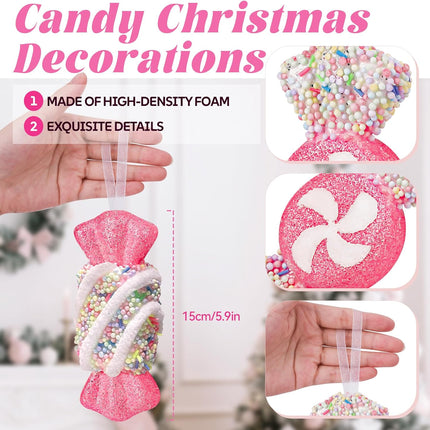 8PCS Christmas Candy Baubles Decorations for Tree Wreath Gifts and Parties