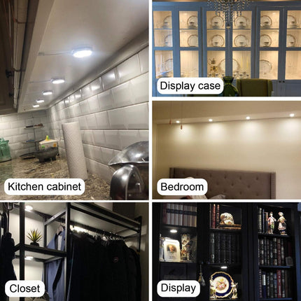 12V LED Under Cabinet Puck Light – Plug-In with Manual Switch, Daylight White
