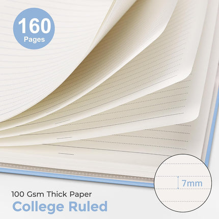 A5 Spiral Journal Notebook, 160 Lined Pages, 100 GSM, Hardcover, Sunflower Design