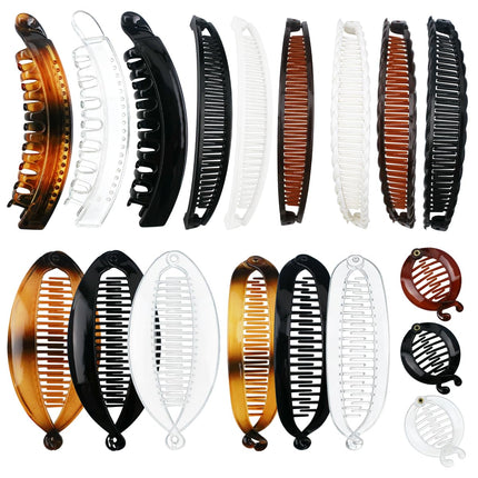 18PCS Banana Hair Clips, Classic Ponytail Comb Clips, Assorted Hair Styling Accessories