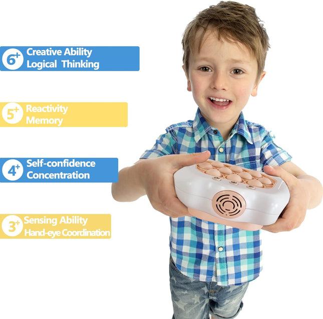 Pop The Target! Handheld Speed Push Game, Multiplayer Family Fun, White
