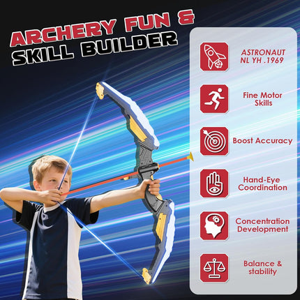Light Up Archery Set for Kids – Bow, 10 Arrows & 2 Targets, Indoor/Outdoor
