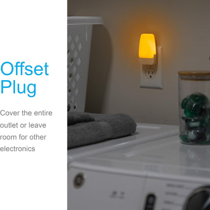 2-Pack Amber Night Lights – Plug-in, Dusk-to-Dawn Sensor, Bedroom & Bathroom