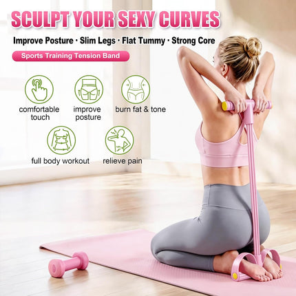 Foot Pedal Resistance Bands with Handles Elastic Yoga Exercise Bands Home Gym