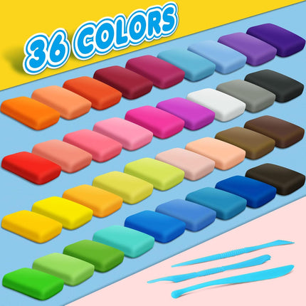 Magic Clay – 36 Colors Air Dry Modeling Clay with Tools for Kids 3+