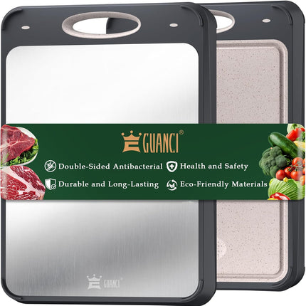 Double Sided Stainless Steel Cutting Board Food Grade Vegetable Chopping Board