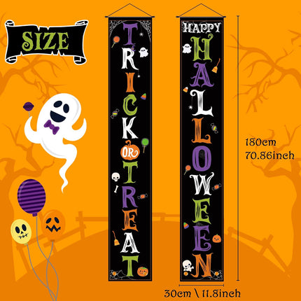 Halloween Trick or Treat Porch Banner, Hanging Door & Wall Party Decor Indoor Outdoor