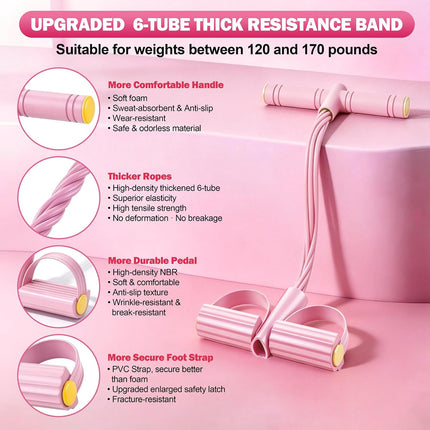 Foot Pedal Resistance Bands with Handles Elastic Yoga Exercise Bands Home Gym