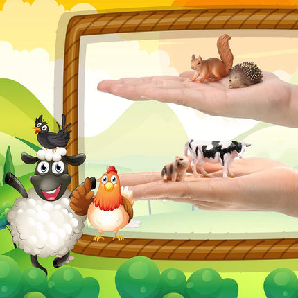 16 Pcs Animal Figurines by Namalu – Jungle & Farm Animals for Cake Toppers & Parties