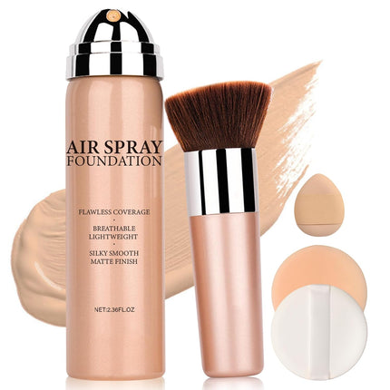 Air Brush Foundation Mature Skin 02 Beige, Lightweight Moisturizing Makeup, Buildable Coverage