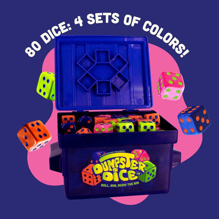 Dumpster Dice Family Dice Game with 80 Dice Travel Party Game 4 Players