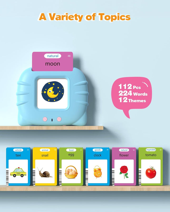 Talking Flash Cards for Toddlers with 224 Words Montessori Learning Toy