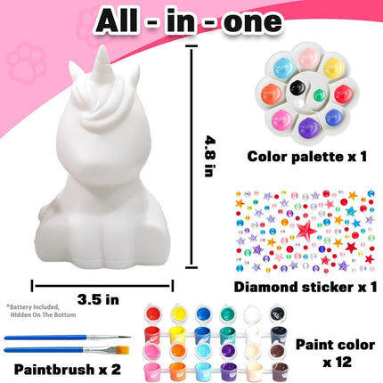 Paint Your Own Unicorn Lamp Kit – DIY Night Light for Kids & Teens