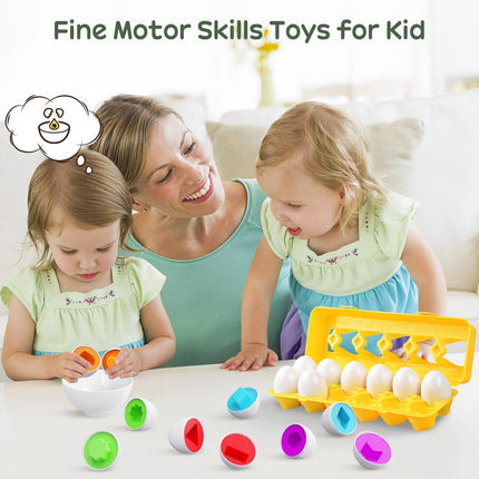 Matching Eggs Sensory Toys – Color & Shape Recognition for Kids, Easter Learning Toy