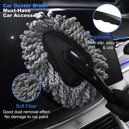 10PCS Car Detailing Cleaning Kit, Interior Brushes, Duster, Gel & Microfiber Cloth