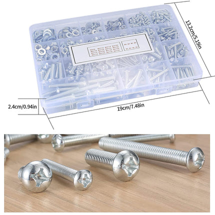 1080-Piece Metric Screw, Bolt & Nut Assortment Kit M3-M6 with Washers