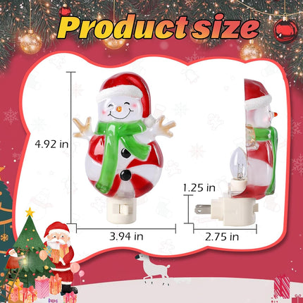 Christmas Night Light – Santa Snowman LED Plug-In for Kids Bedroom