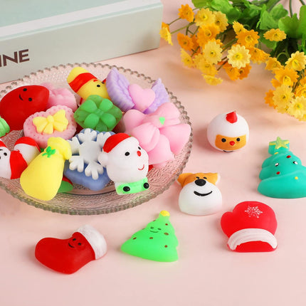 24PCS Mini Mochi Squishy Toys – Christmas Party Favors for Kids