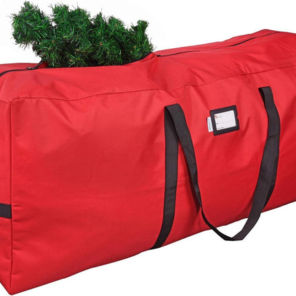 Red Christmas Tree Storage Bag Fits 9ft Disassembled Tree, Heavy Duty