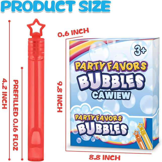 32PCS Neon Bubbles Party Favors – Mini Star Bubble Wands in Gift Box for Kids' Goody Bags