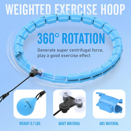 Weighted Hula Hoop for Adults: 47-Inch Fitness Hoop for Weight Loss & Beginners