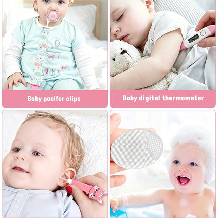 Baby Grooming Kit, Newborn Care Essentials, Nail, Hair, Nasal & Temperature Tools, Travel Ready