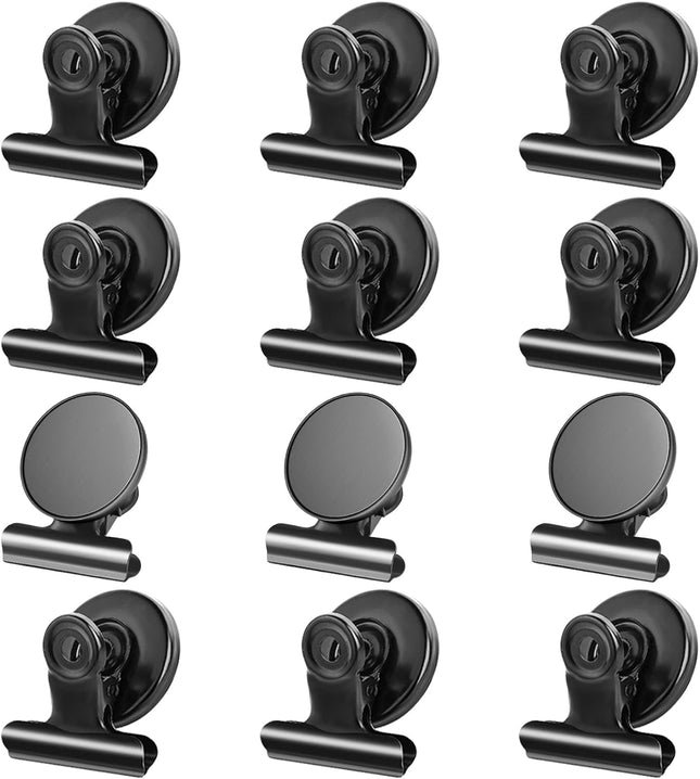12 Pack Magnetic Clips, Strong Fridge Magnets, Whiteboard Clips for Home Office