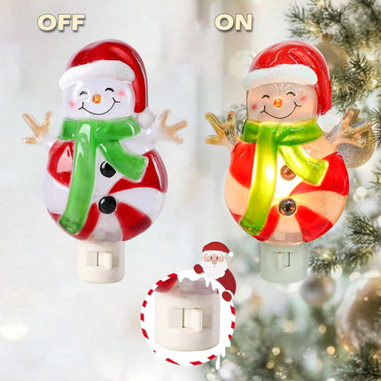 Christmas Night Light – Santa Snowman LED Plug-In for Kids Bedroom