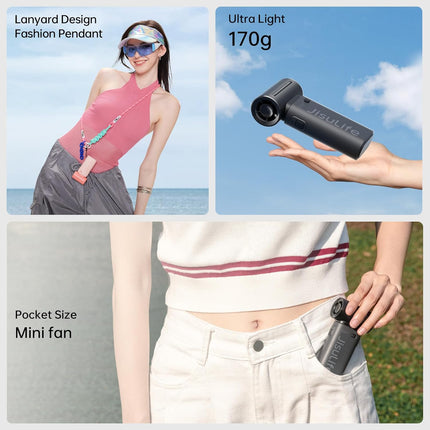Portable Personal Fan Life9, 18H Runtime, 5-Speed, Compact Travel Design