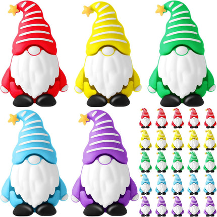 25pcs Mini Christmas Gnomes – Tiny Figurines for Garden, Fairy Yard Décor