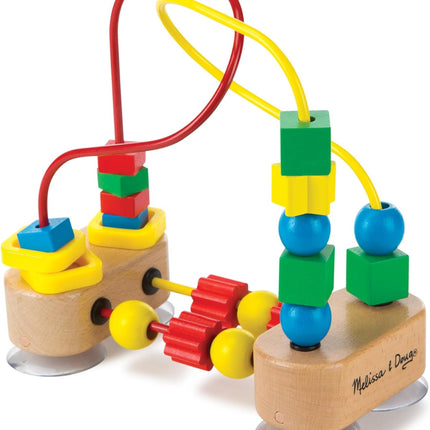 Wooden Bead Maze Baby Toy with Suction Cups Toddler Learning Toy Ages 1+