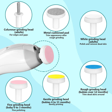 Electric Baby Nail Trimmer – 6-in-1 Rechargeable Grooming Kit for Infant