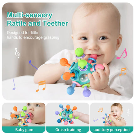 Baby Montessori Teething Toys – BPA-Free Sensory Rattle for 0-18 Months, Gifts