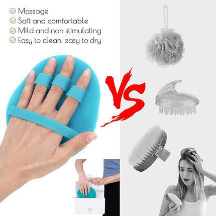 1 Pack Silicone Shower Scrubber – Soft Bristles, Gentle Body Brush