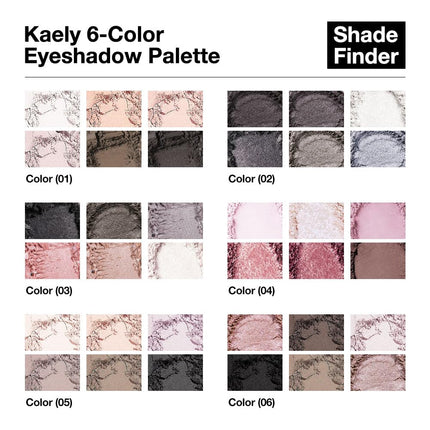 6 Color Rose Pink Eyeshadow Palette, Mauve Plum Matte Shimmer, Highly Pigmented