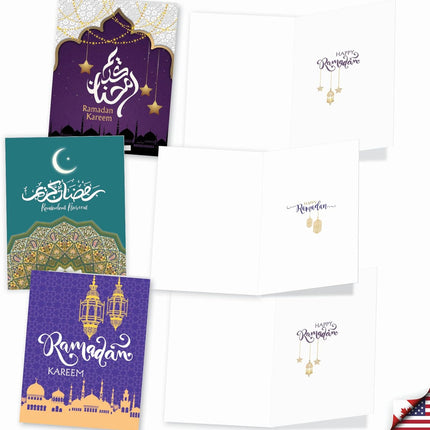 Ramadan Kareem Notecards Set – 20 Assorted Cards with Envelopes, 10 Designs