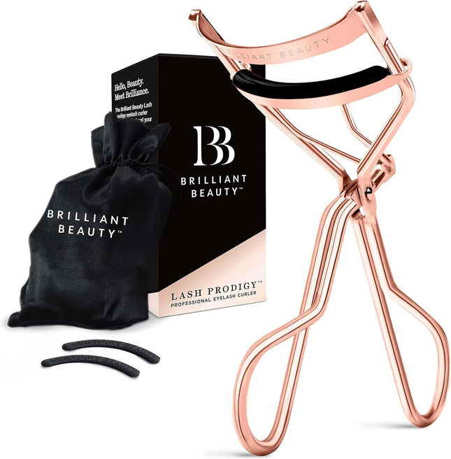 Eyelash Curler Rose Gold No Pinching Lash Lift with Satin Bag Set
