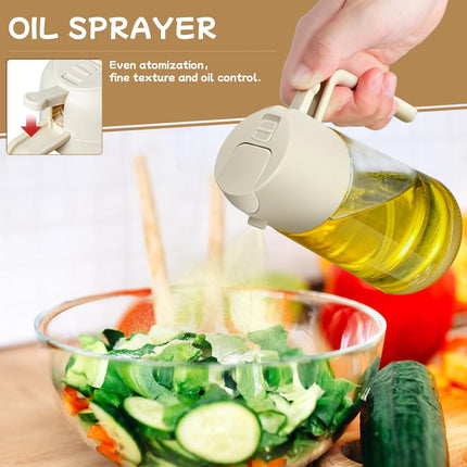 2-Pack 16oz Glass Oil Sprayer & Dispenser for Cooking Air Fryer Olive Oil