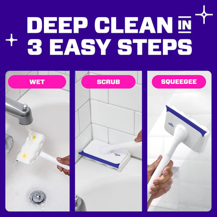 Magic Eraser Shower & Tub Scrubber – Lemon Kit, 1 Scrubber + 2 Erasers