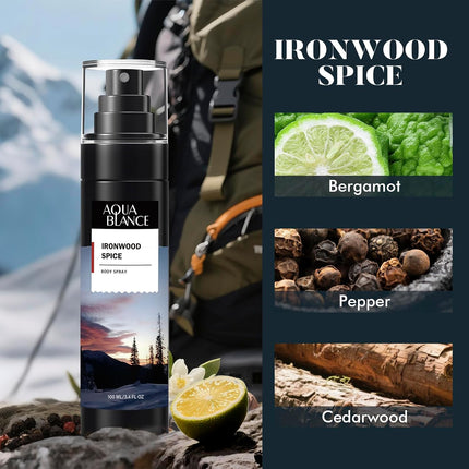 3-Pc Men's Body Spray Set, Long-Lasting Ironwood, Spice, Leather & Citrus Scents