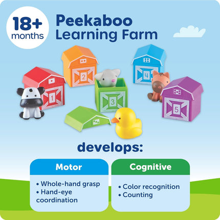 Peekaboo Farm Animal Toy Set Montessori Learning Counting Sorting Toddler