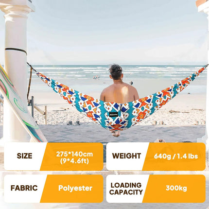 Ultralight Camping Hammock, 300kg Capacity, Compact Travel Hammock Straps & Carabiners