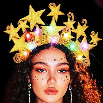LED Star Headband for Women – Glowing Rave & Party Hair Accessory
