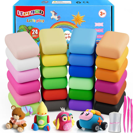 24-Color Air Dry Clay Set – DIY Magic Clay with Tools for Kids